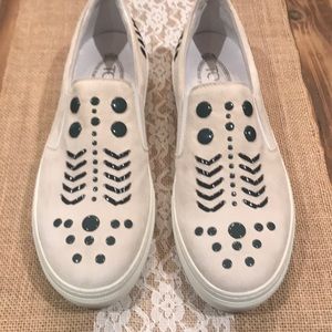 Tods Suede Slip-On Sneaker W/ Accents Size 40/10US